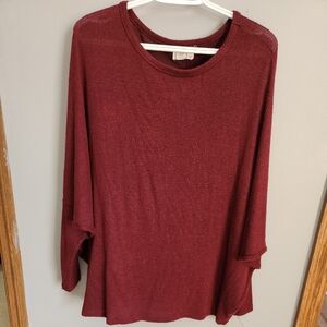 Maurices Burgundy Lightweight Long Sleeve Top